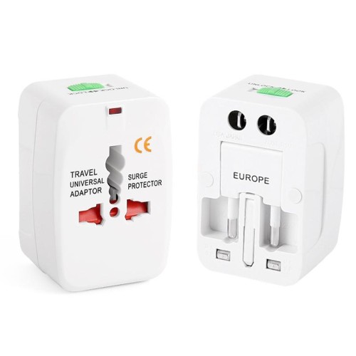 All in 1 (EU + AU + UK + US Plug) World Universal Travel Adapter (bianco)