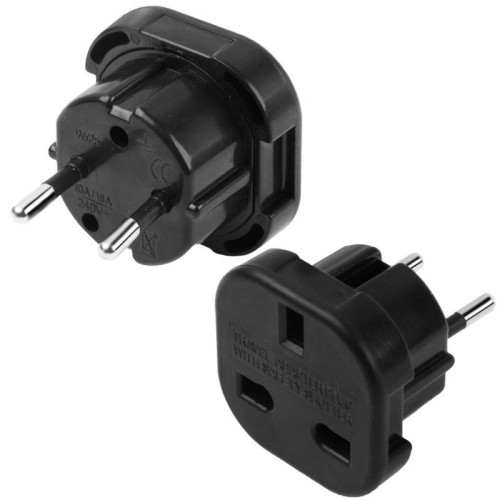 Spina UK di alta qualità alla spina europea AC Wall Adattatore universale per presa di corrente da viaggio (nero)