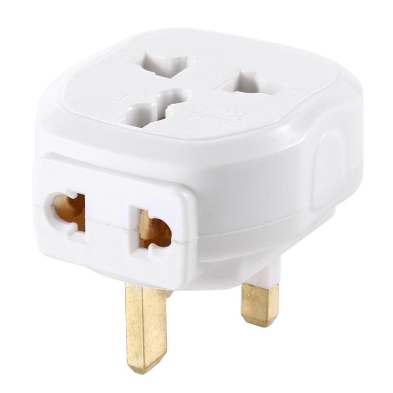 005HKD Caricabatteria da viaggio per adattatore di alimentazione per server portatile con presa universale, spina UK (bianco)