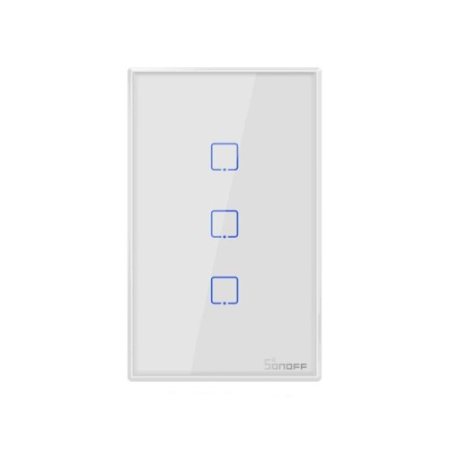 Sonoff T2 Touch Interruttore a parete con pannello in vetro temperato da 120 mm Interruttore tattile Smart Home, compatibile con Alexa e Google Home, AC 100V-240V, spina americana