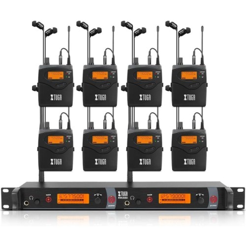 XTUGA RW2080 UHF Wireless Stage Singer In-Ear Monitor System 8 BodyPack (spina americana)