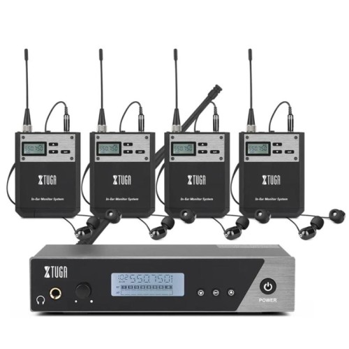 XTUGA IEM1100 Professional Wireless In Ear Monitor System 4 BodyPacks (spina UK)