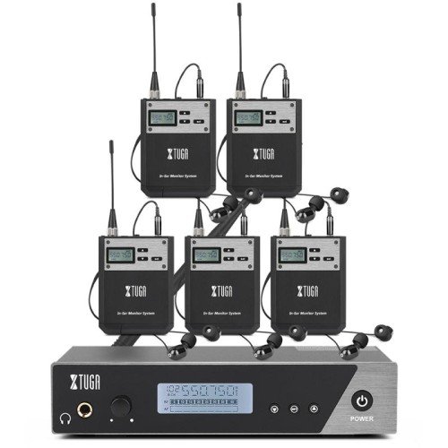 XTUGA IEM1100 Professional Wireless In Ear Monitor System 5 BodyPacks (spina AU)