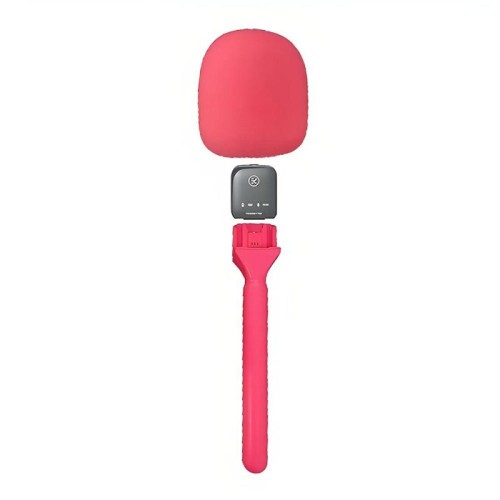 Microfono portatile wireless XWJ70 con asta per registrazione di interviste professionali, asta palmare (rosa)