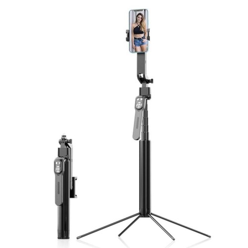 Q530TK Supporto portatile per telefono in metallo Selfie Stick Treppiede espandibile con rilevamento automatico del viso
