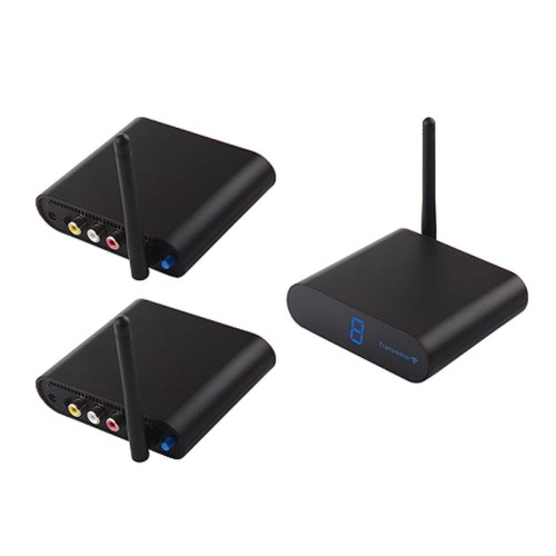 Trasmettitore audio/video wireless Measy AV220-2 2,4 GHz + 2 ricevitori, distanza di trasmissione: 200 m (nero)