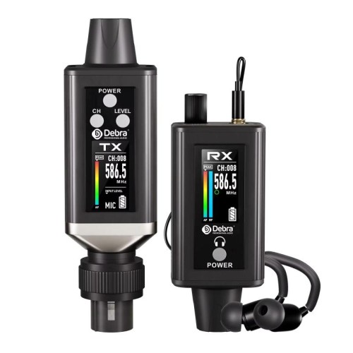 Trasmettitore e ricevitore per sistema di monitoraggio wireless portatile DEBRA EMX-1 XLR (nero)