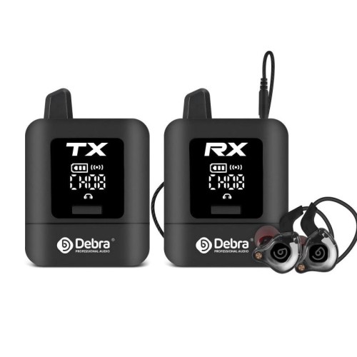 Trasmettitore e ricevitore per sistema di monitoraggio wireless stereo DEBRA ST-mini 2.4G (nero)