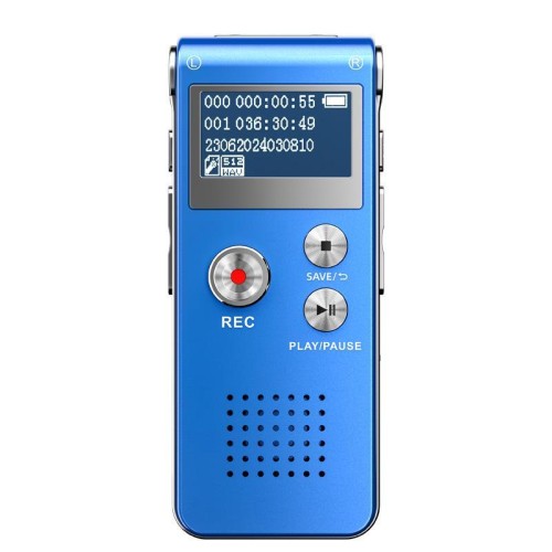 Registratore per conferenze con controllo di riduzione del rumore ad alta definizione e standby ultra lungo, dimensioni: 8 GB (blu reale)
