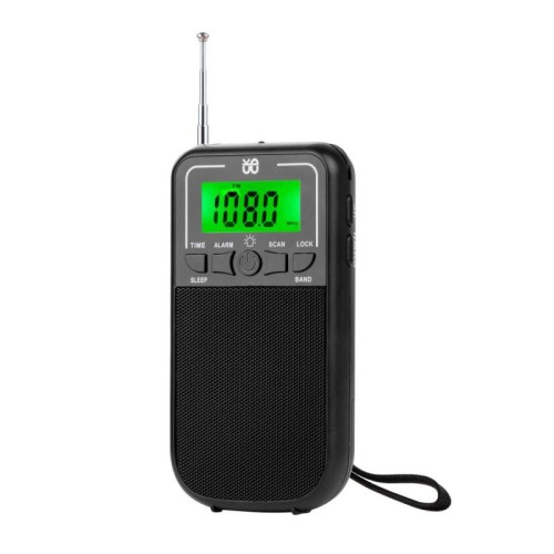 Radio portatile FM/AM/SW multibanda ad alta sensibilità con controllo dell'orologio, specifiche: per gli Stati Uniti (grigio)