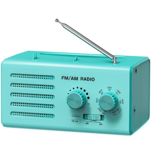 Lettore radio FM/AM a doppia banda con presa di alimentazione esterna, specifiche: per Stati Uniti (rosso)