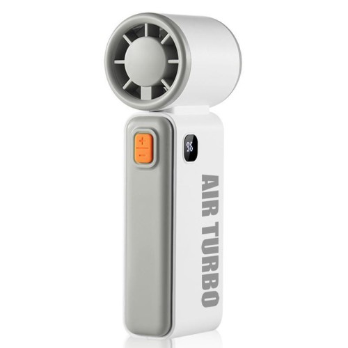 Ventilatore portatile ad alta velocità per esterni con display digitale WH14 (bianco)