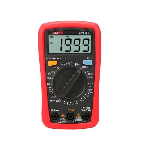 UNI-T UT33B+ Multimetro palmare con display LCD retroilluminato, tester di tensione CA/CC 600 V 10 A