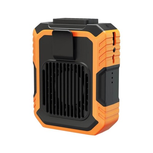 Ventilatore ricaricabile con clip da cintura, 3 impostazioni di velocità e torcia a LED, raffreddamento a mani libere per edilizia, lavori all'aperto, escursionismo (verde)