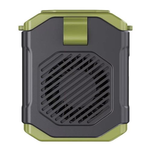 Ventilatore a clip ricaricabile F31 con montaggio in vita, flusso d'aria regolabile a 5 velocità, supporto e torcia (arancione)