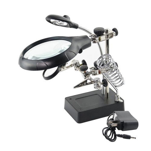 16129-C 2.5X/7.5X/10X Lente d'ingrandimento per staffa ausiliaria per illuminazione a LED (spina americana)