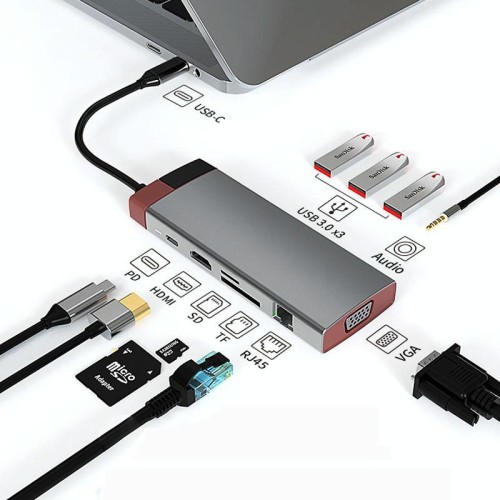 Docking station di tipo C in metallo BS10A HUB USB per computer Dock di espansione multifunzionale