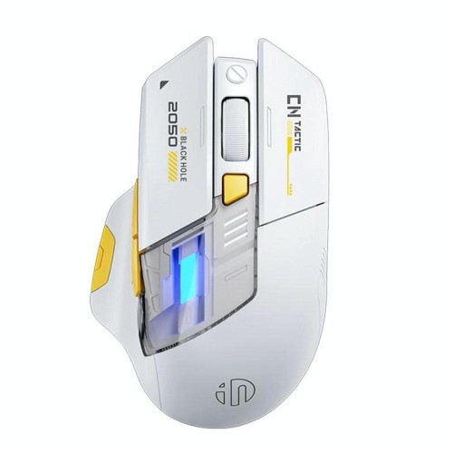 Mouse wireless Bluetooth Inphic per ufficio e gioco con ricarica a LED, specifiche: doppia modalità, bianco