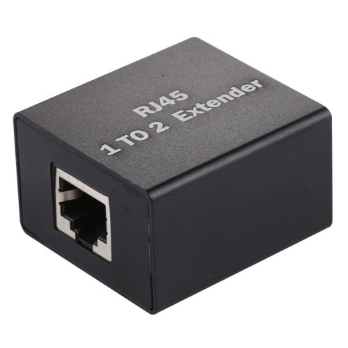 Estensore per testina di espansione in lega di alluminio da 1 a 2 RJ45 (nero)