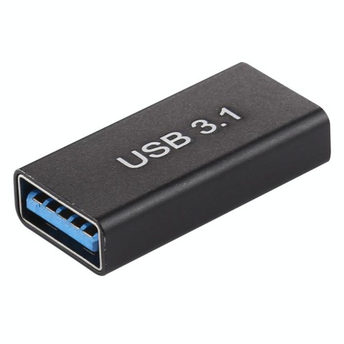 Adattatore in lega di alluminio femmina da tipo C / USB-C femmina a USB 3.0 (nero)