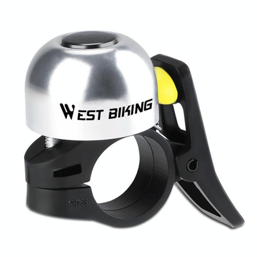 WEST BIKING YP0706059 Campanello per bicicletta rumoroso, campanello da pollice per bici pieghevoli, mountain bike, campanello da ciclismo (argento nero)