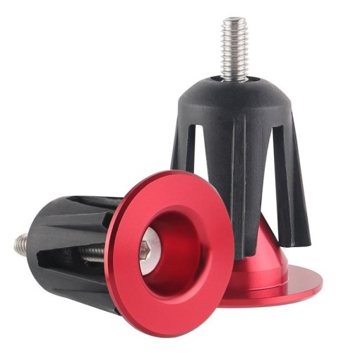Per manubrio da 22-24 mm, 1 paio di tappi terminali per manubrio in lega di alluminio con bloccaggio espandibile per bicicletta, accessori per ciclismo (nero)