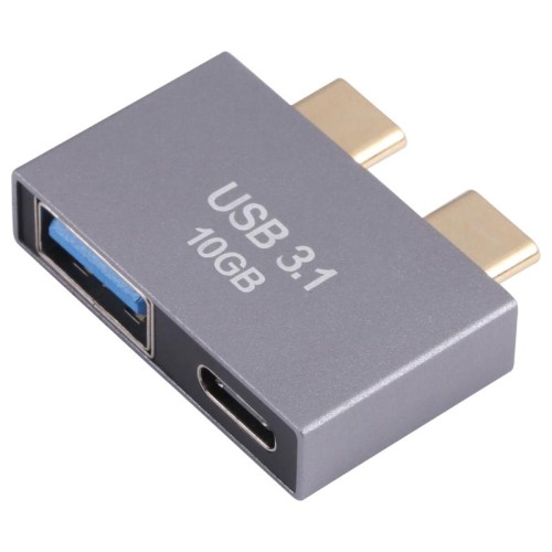 USB Femmina + USB-C / Type-C Femmina a 2 x adattatore maschio USB-C / tipo-C