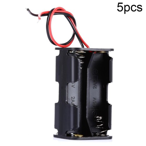 5 pz LandaTianrui LDTR-DJ002 6 V 4 batterie AA Custodia portaoggetti con cavo da 18 cm per Arduino (Nero)