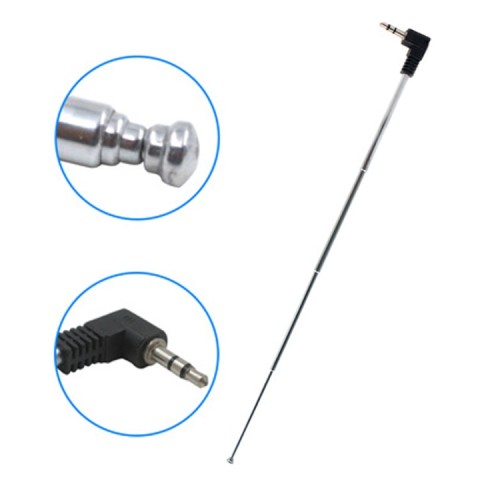Antenna radio FM retrattile da 3,5 mm per telefono cellulare, lunghezza massima: 24,5 cm