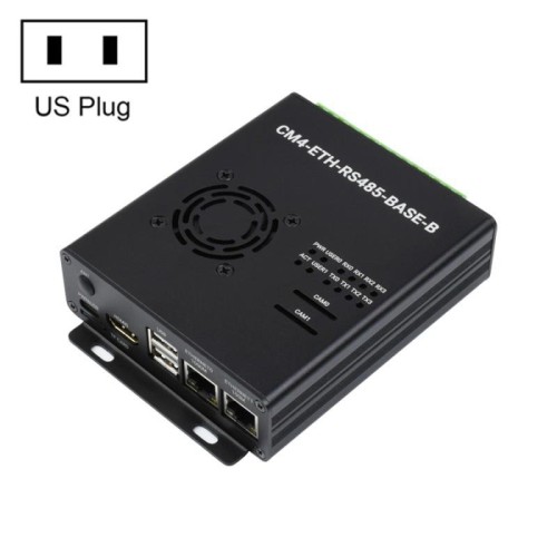 Mini-computer Waveshare Dual ETH per Raspberry Pi CM4, Gigabit Ethernet, RS485 isolato a 4 canali (spina americana)