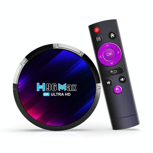 H96 Max 8K Ultra HD Smart TV Box Lettore multimediale Android 13.0 con telecomando, RK3528 Quad-Core, 4 GB + 64 GB (spina UK)