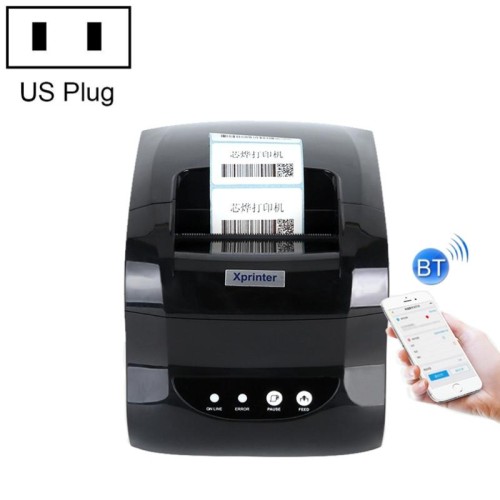 Xprinter XP-365B Stampante termica per etichette da 80 mm Stampante per etichette per abbigliamento, Spina: Spina americana (versione Bluetooth)