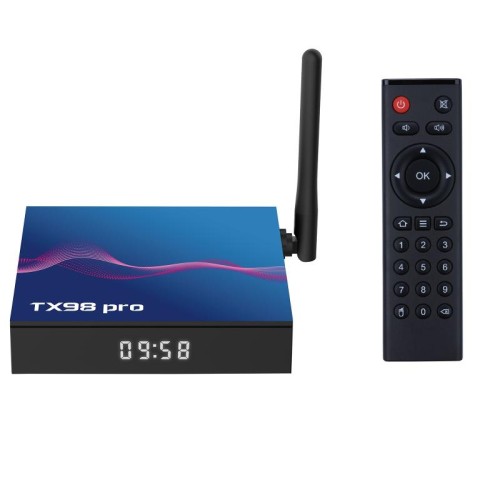 TX98 Pro Smart TV Box 4K Ultra HD Android 14.0 con telecomando, 4GB+32GB, Allwinner H616 Quad-Core (spina USA)