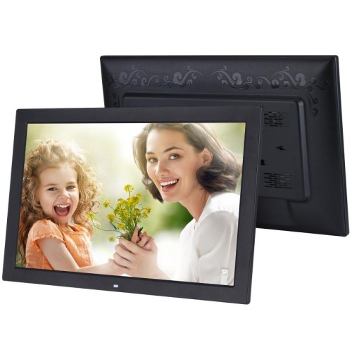 Cornice digitale per foto con schermo LED da 23,6 pollici, tipo di spina: spina USA (nero)