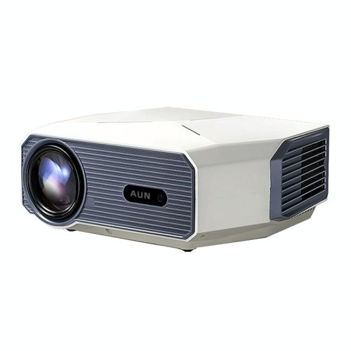 AUN A004 Pro 1920 x 1080P 9000Lumen Android 9.0 Proiettore LCD portatile, spina UK (bianco)