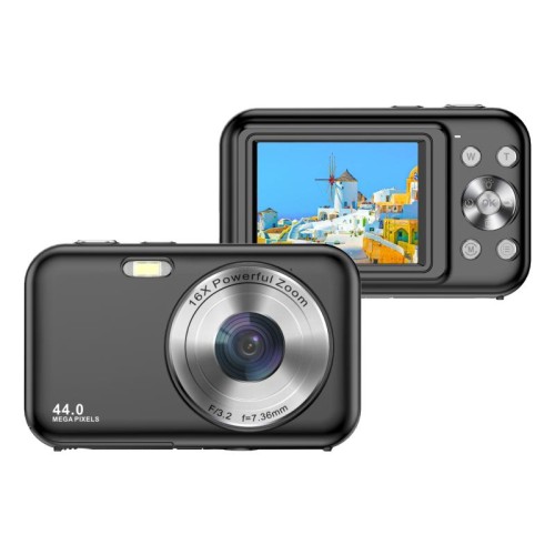 DC406L 2.4 pollici 1080P Mini HD 16X Zoom Digitale Telecamera per Bambini Telecamera per Casa Spina USA (Viola)