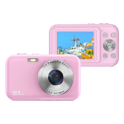 DC406L 2,4 pollici 1080P Mini HD 16X Zoom Digitale Fotocamera per Bambini Casa Spina UK (Nero)