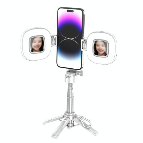 Selfie stick Bluetooth retrattile portatile per telefoni cellulari, colore: P15-H2 bianco