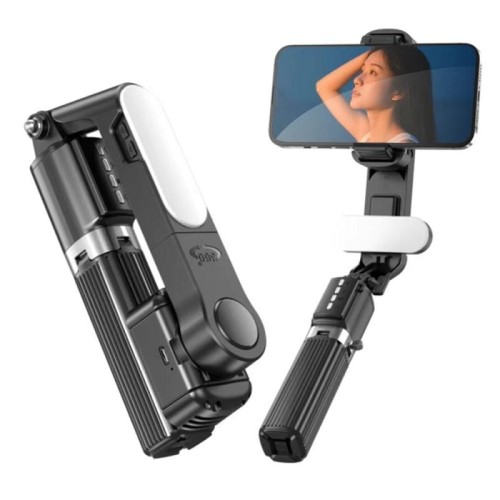 Q35 Bastone per selfie a LED estensibile, treppiede per telefono, stabilizzatore cardanico con luce di riempimento