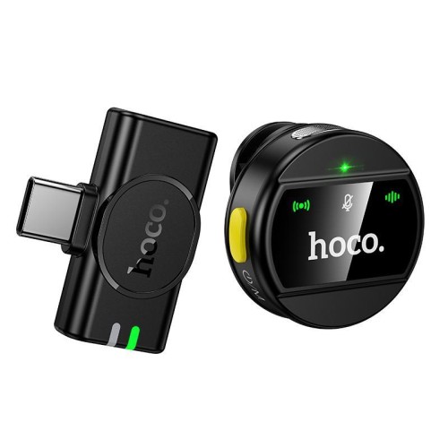 Microfono wireless magnetico lavalier hoco L21 Charm, specifiche: ricevitore di tipo C (nero)