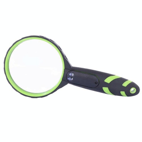 Lente d'ingrandimento portatile antiurto 10X 75mm 2LED per la lettura dell'identificazione