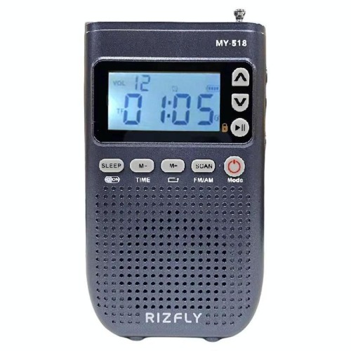 RIZFLY MY518 Radio trasmettitore Bluetooth portatile FM/AM a 2 bande (blu)