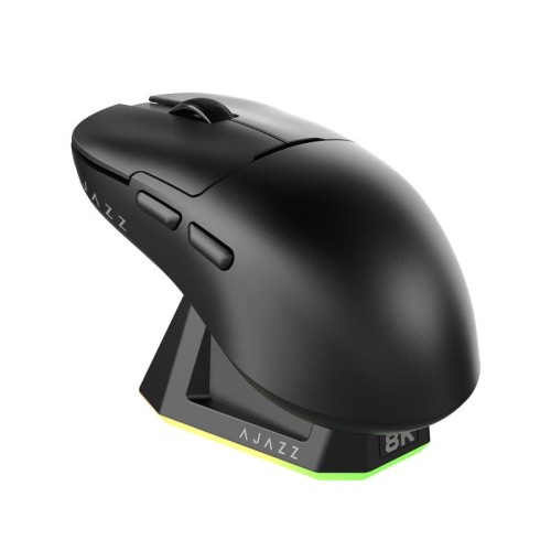 Mouse da gioco Ajazz AJ159PRO cablato/2.4G/Bluetooth Tri-mode con base di ricarica magnetica (nero)