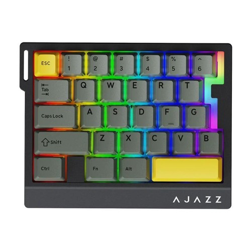 Tastiera da gioco cablata con retroilluminazione RGB Ajazz AK029, interruttore magnetico a riso, edizione HIFI, con una sola mano (nero e giallo)