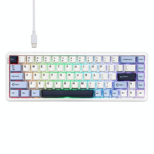 Tastiera meccanica cablata Ajazz AK680 MAX con albero magnetico e luce RGB, colore: blu bianco blu scuro