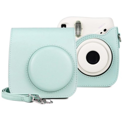 Borsa per fotocamera in pelle PU retrò full corpo con cinturino per Fujifilm Instax Mini 7+ (Brown)