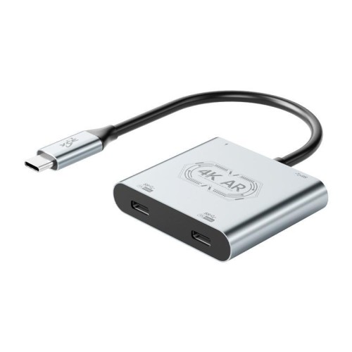 Adattatore convertitore di ricarica per occhiali AR USB-C/Type-C V77G 4K 60Hz a doppio Type-C, PD 100W, USB 3.0 (grigio siderale)