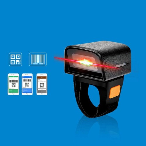 Z01D 2D Ring Bluetooth Scanner Mini Wireless Barcode Scanner per la logistica di magazzino