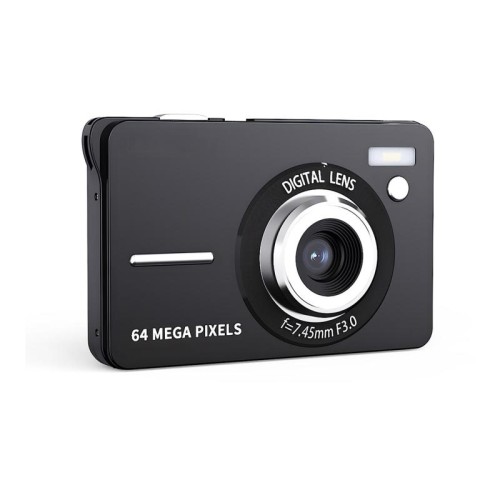 Fotocamera digitale entry-level CDF6 con foto da 64 MP e video 4K, messa a fuoco automatica, schermo LCD da 2,8 pollici, flash integrato (nero)