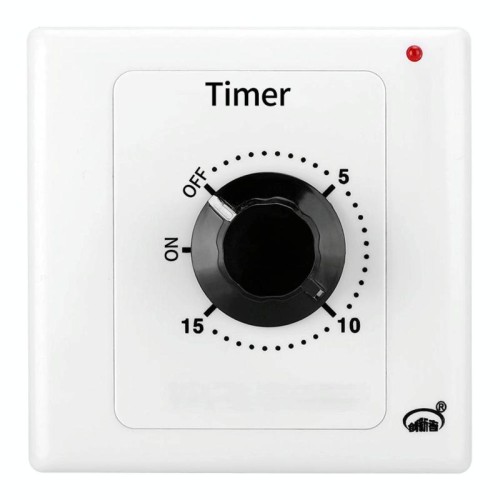 Presa con timer per conto alla rovescia da 15 minuti e 15 A, con indicatore di alimentazione e funzione normalmente aperta